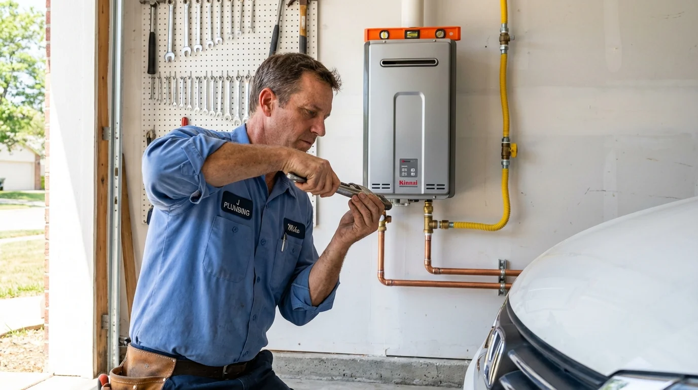 Tankless water heater installation by a Johns Plumbing LLC plumber in Boulder Creek